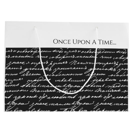 一度、タイムストーリー白黒手書き ラージペーパーバッグ (裏面)