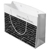 一度、タイムストーリー白黒手書き ラージペーパーバッグ (裏面アングル)