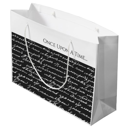 一度、タイムストーリー白黒手書き ラージペーパーバッグ (裏面アングル)