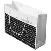 一度、タイムストーリー白黒手書き ラージペーパーバッグ (正面アングル)