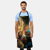 一度、宇宙。抽象デザイン エプロン (着用した状態)