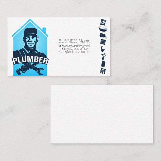 一律修理給排水衛生設備の名刺の配管工 名刺 (正面/裏面)