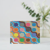 一意に配置されたジオメトリパタカラフルーン シーズンポストカード (スタンド正面)