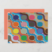 一意に配置されたジオメトリパタカラフルーン シーズンポストカード (正面/裏面)