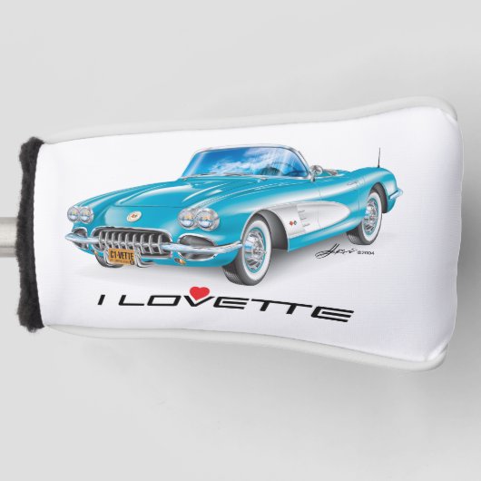 一意の自動車デザイン ゴルフ ヘッド カバー I LOVETTE (正面)