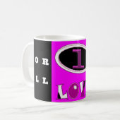 一愛の鮮やかなピンクが大声で言う コーヒーマグカップ (正面左)