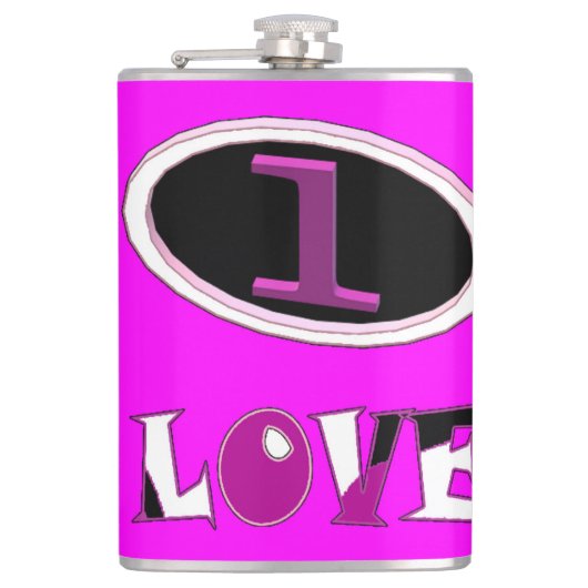 一愛の鮮やかなピンクが大声で言う フラスク (正面)