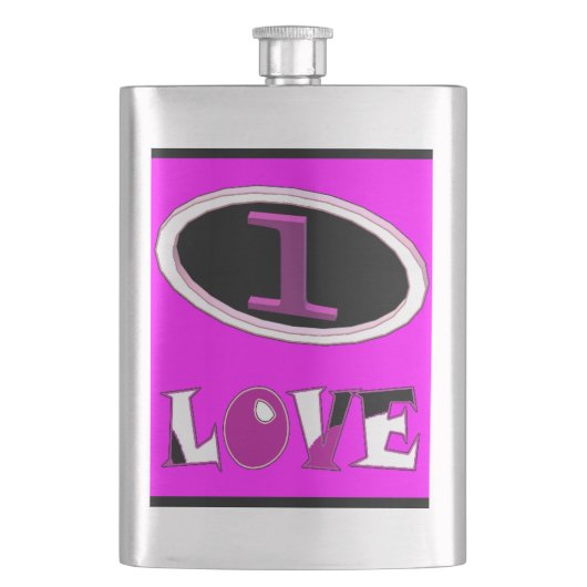 一愛の鮮やかなピンクが大声で言う フラスク (正面)