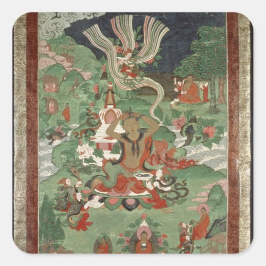 一房の髪を切る仏 スクエアシール (正面)