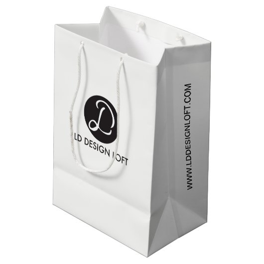 一括トレードショーカスタムのビジネスロゴプロモーション ミディアムペーパーバッグ (裏面アングル)