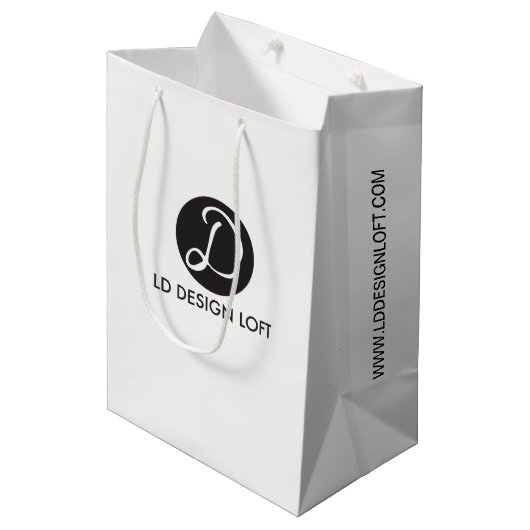 一括トレードショーカスタムのビジネスロゴプロモーション ミディアムペーパーバッグ (正面アングル)