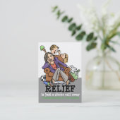 一掃。 家のクリーニング。 昇進 名刺 (スタンド正面)