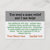 一掃。 家のクリーニング。 昇進 名刺 (裏面)