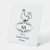 一文クラシック卵に産卵鶏 台座サイン (正面)