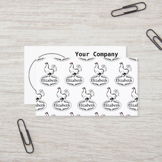 一文字の卵を産むマザーヘン 名刺 (正面/裏面インサイチュ)