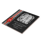 一文字の「黒の白いレース」アニバーサリータイル タイル (側面)