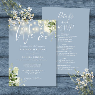 一斉にフローラ照明ほこりっぽいブルー結婚ズ 招待状