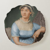 一方がジェーン・オースティンで他方が彼女の本 ラウンドクッション (裏面)