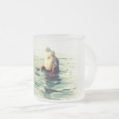 一方の端! お尻を引込めて下さい フロストグラスマグカップ (正面右)