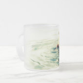 一方の端! お尻を引込めて下さい フロストグラスマグカップ (正面左)