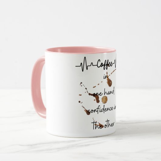 一方の自信のコーヒー マグカップ (正面左)