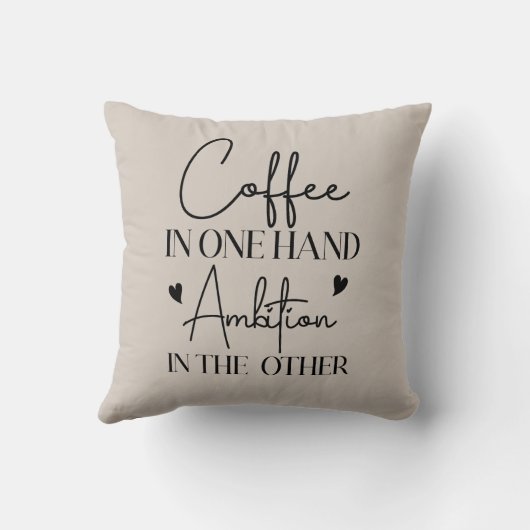 一方の野心でコーヒーをもう一方の野心おもしろいで クッション (裏面)