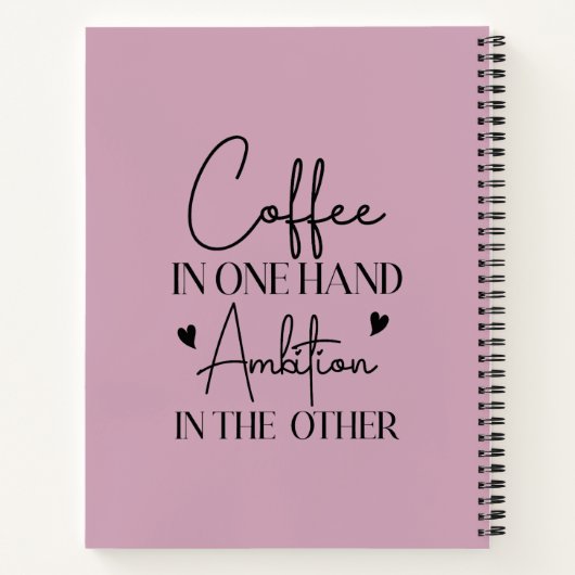 一方の野心でコーヒーをもう一方の野心おもしろいで ノートブック (裏面)