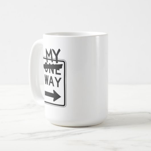 一方向マイウェイカスタマイズ可能なコーヒーマグ コーヒーマグカップ (正面左)