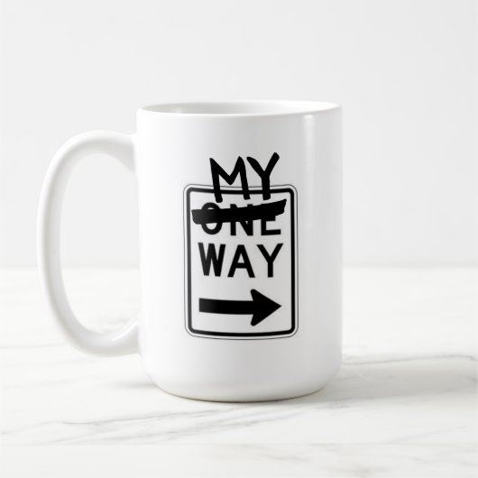 一方向マイウェイカスタマイズ可能なコーヒーマグ コーヒーマグカップ (左)