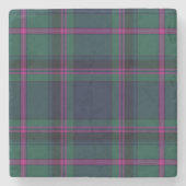 一族のたる製造人のタータンチェック格子縞の石のコースター ストーンコースター (正面)