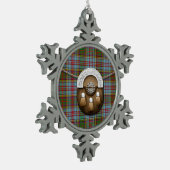 一族のアンダーソンのタータンチェックおよびSporran スノーフレークピューターオーナメント (左)