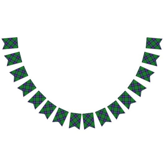 一族のアームストロングのスコットランドのタータンチェック バンティングフラッグ (全)