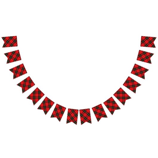 一族のウォーレスのスコットランドのタータンチェック バンティングフラッグ (全)