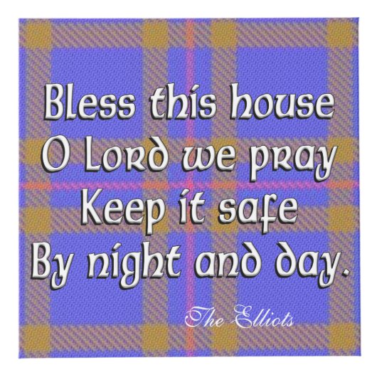 一族のエリオットエリオットのタータンチェックの家の天恵 フォトキューブ (正面)