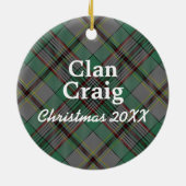 一族のクレイグのスコットランド人のタータンチェック セラミックオーナメント (裏面)