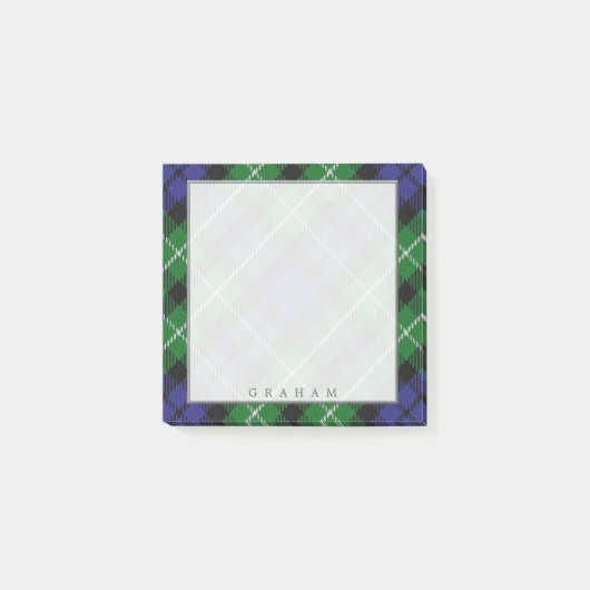 一族のグラハムの豪奢なスコットランドのタータンチェック ポストイット (正面)