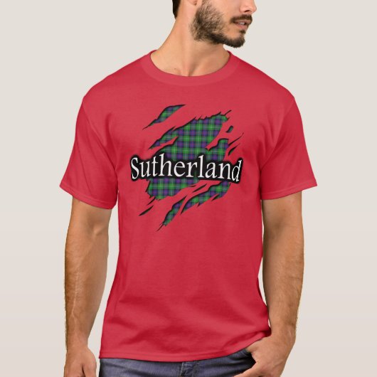 一族のサザランドのタータンチェックの精神のワイシャツ Tシャツ (正面)