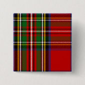 一族のステュワートのタータンチェック 缶バッジ (正面)