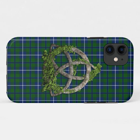 一族のダグラスのケルト族の三位一体の結び目およびタータンチェック Case-Mate iPhoneケース (裏面(横))