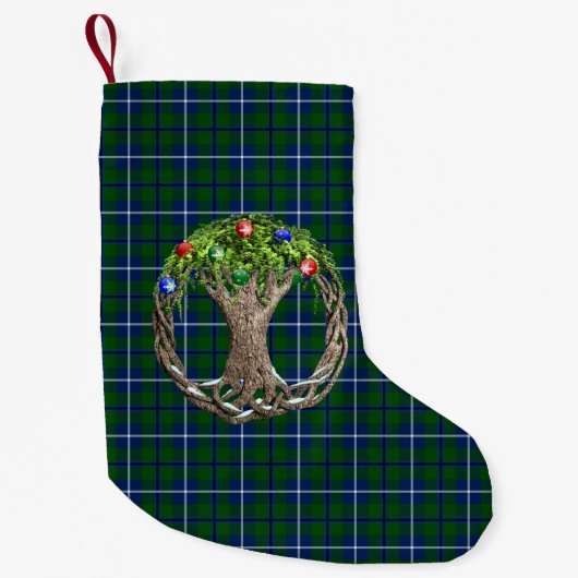 一族のダグラスのタータンチェック スモールクリスマスストッキング (正面)