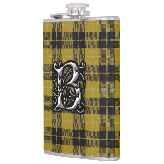 一族のバークレイの服のタータンチェックの古いスコットランドのフラスコ フラスク (左)