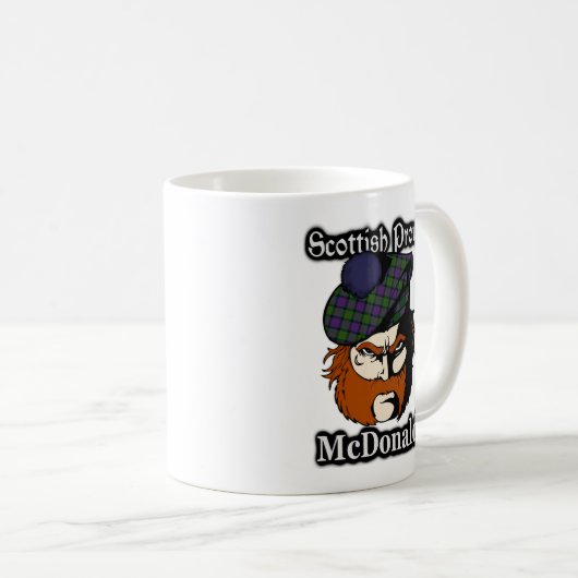 一族のマクドナルドのタータンチェックのスコットランド人 コーヒーマグカップ (正面右)