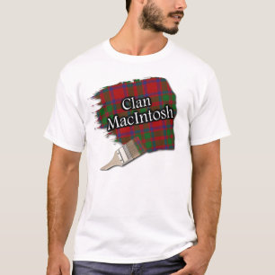一族のマッキントッシュのスコットランドのタータンチェックのペンキのワイシャツ Tシャツ
