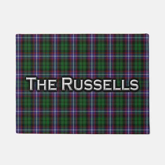 一族のラッセルスコットランドのタータンチェックのドアマット ドアマット (正面)