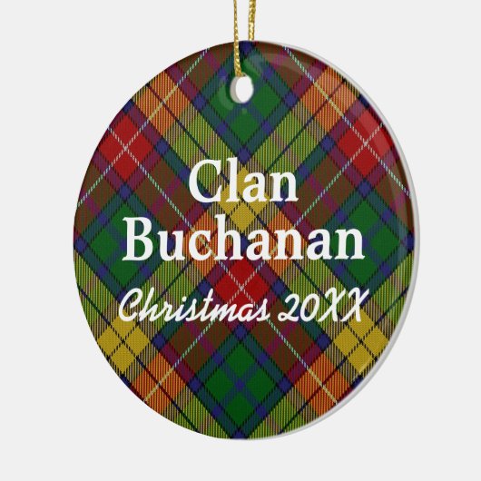 一族のBuchananのスコットランド人のタータンチェック セラミックオーナメント (左)