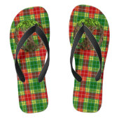 一族のBuchananのタータンチェックそしてケルト族の生命の樹 ビーチサンダル (フットベッド)