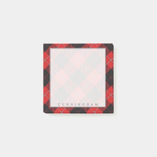 一族のCunninghamの豪奢なスコットランドのタータンチェック ポストイット (正面)