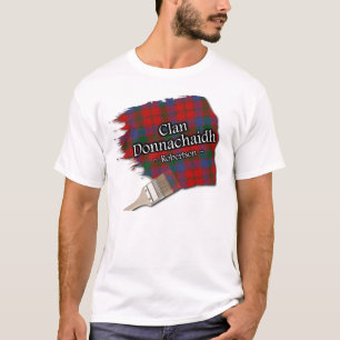 一族のDonnachaidh Robertsonのスコットランドのタータンチェックのペンキ Tシャツ
