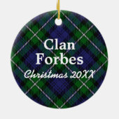 一族のForbesのスコットランド人のタータンチェック セラミックオーナメント (裏面)