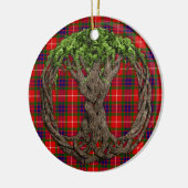 一族のFraserのタータンチェックそしてケルト族の生命の樹 セラミックオーナメント (左)